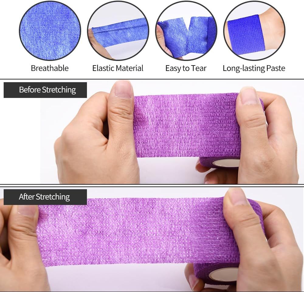 Communicates multiple key benefits of the medical/athletic tape including breathability, elasticity, ease of tearing, and adhesive durability to reassure shoppers of the product's quality and…