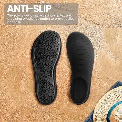 Highlights the anti-slip texture of the sole to reassure shoppers that the footwear provides excellent traction and prevents slips and falls.