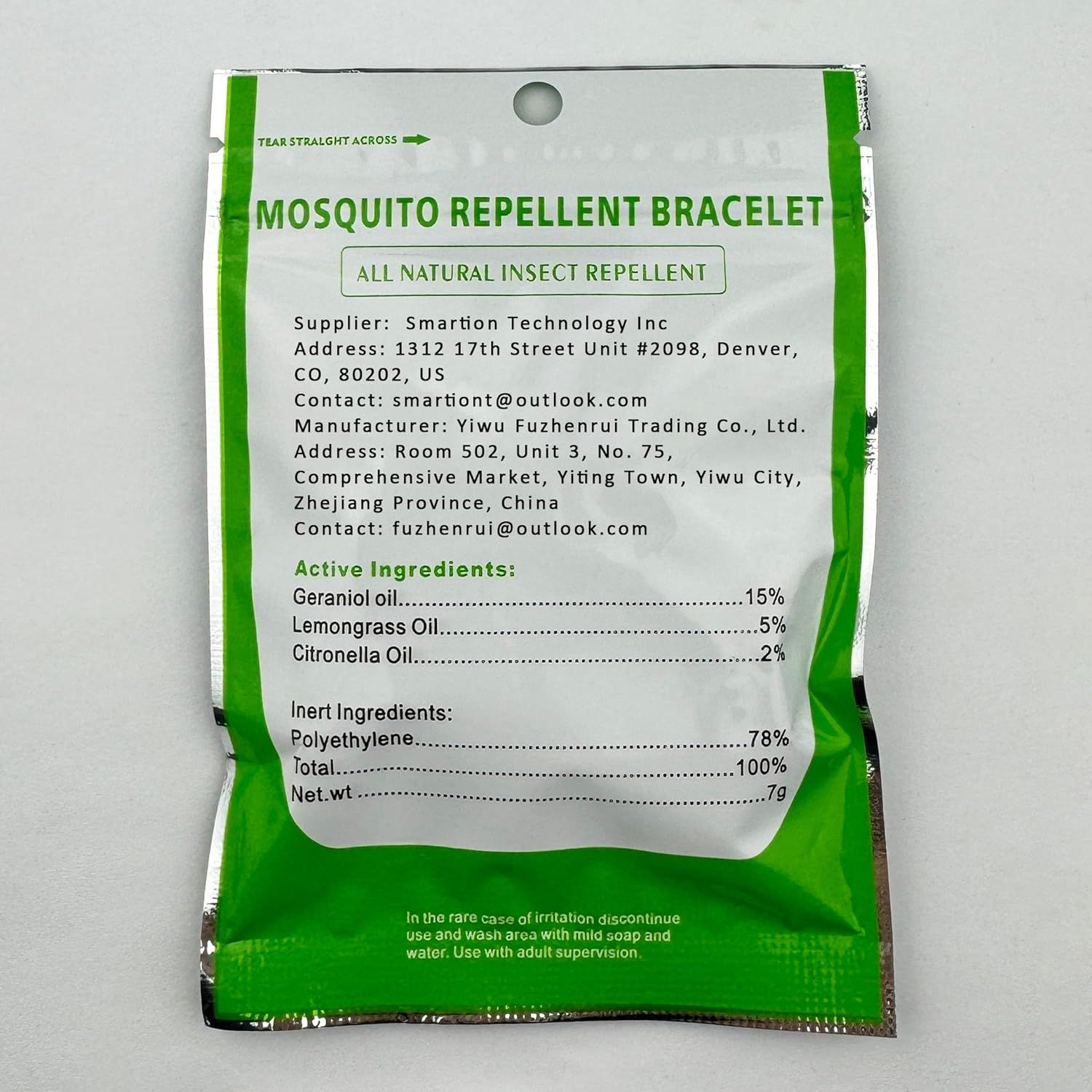 Shows the product packaging with detailed supplier, manufacturer, and ingredient information to inform shoppers about what they are purchasing and build transparency and trust.
