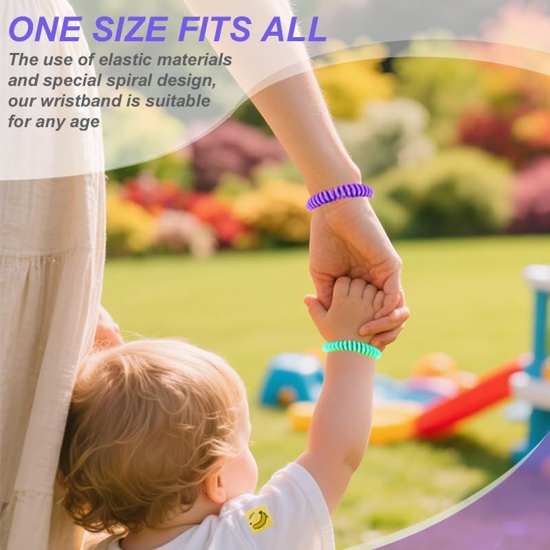 Communicates that the wristband is adjustable and suitable for any age, reassuring parents that it will fit both adults and children comfortably.