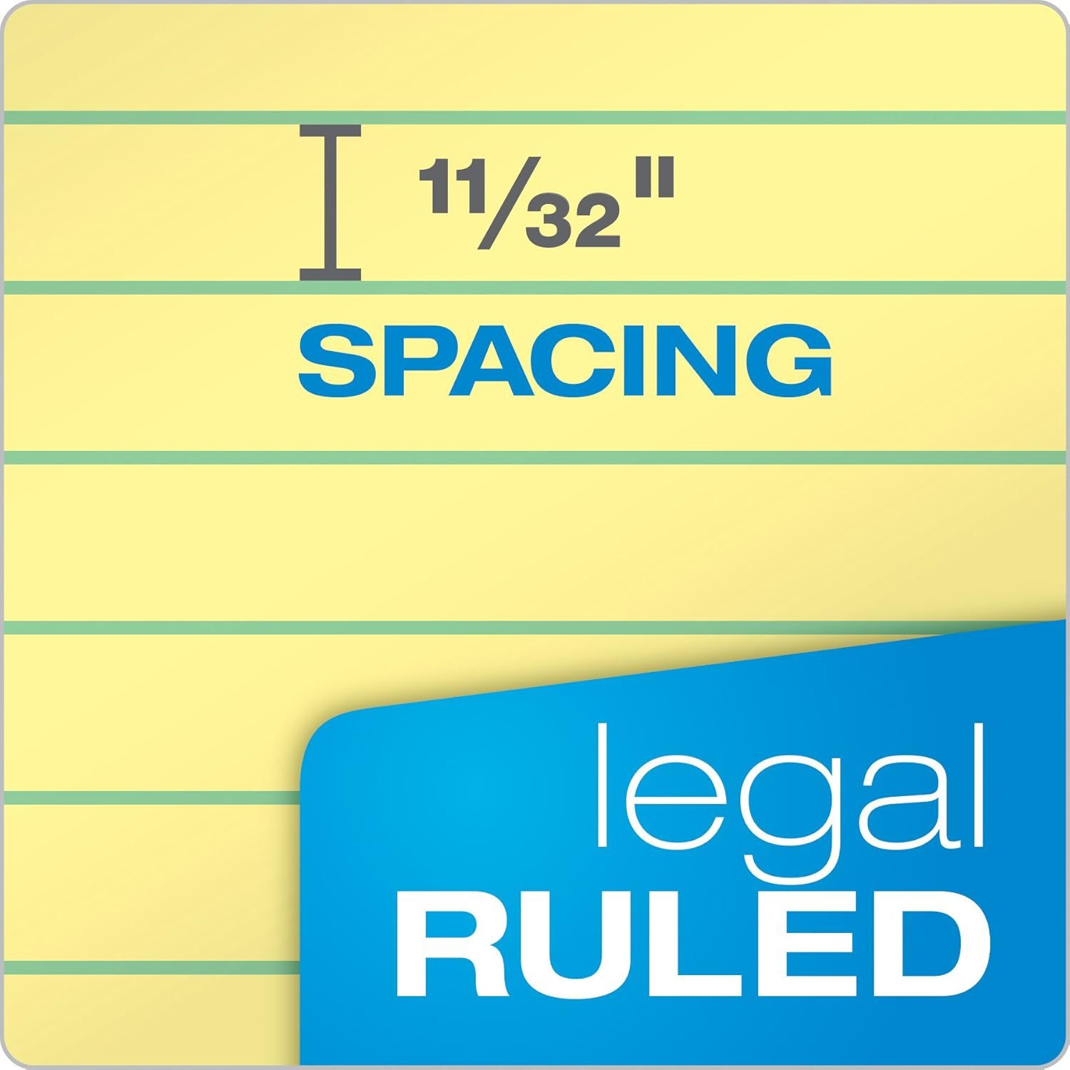 Communicates the exact spacing measurement between ruled lines on the paper product to help shoppers understand the physical dimensions and suitability for…