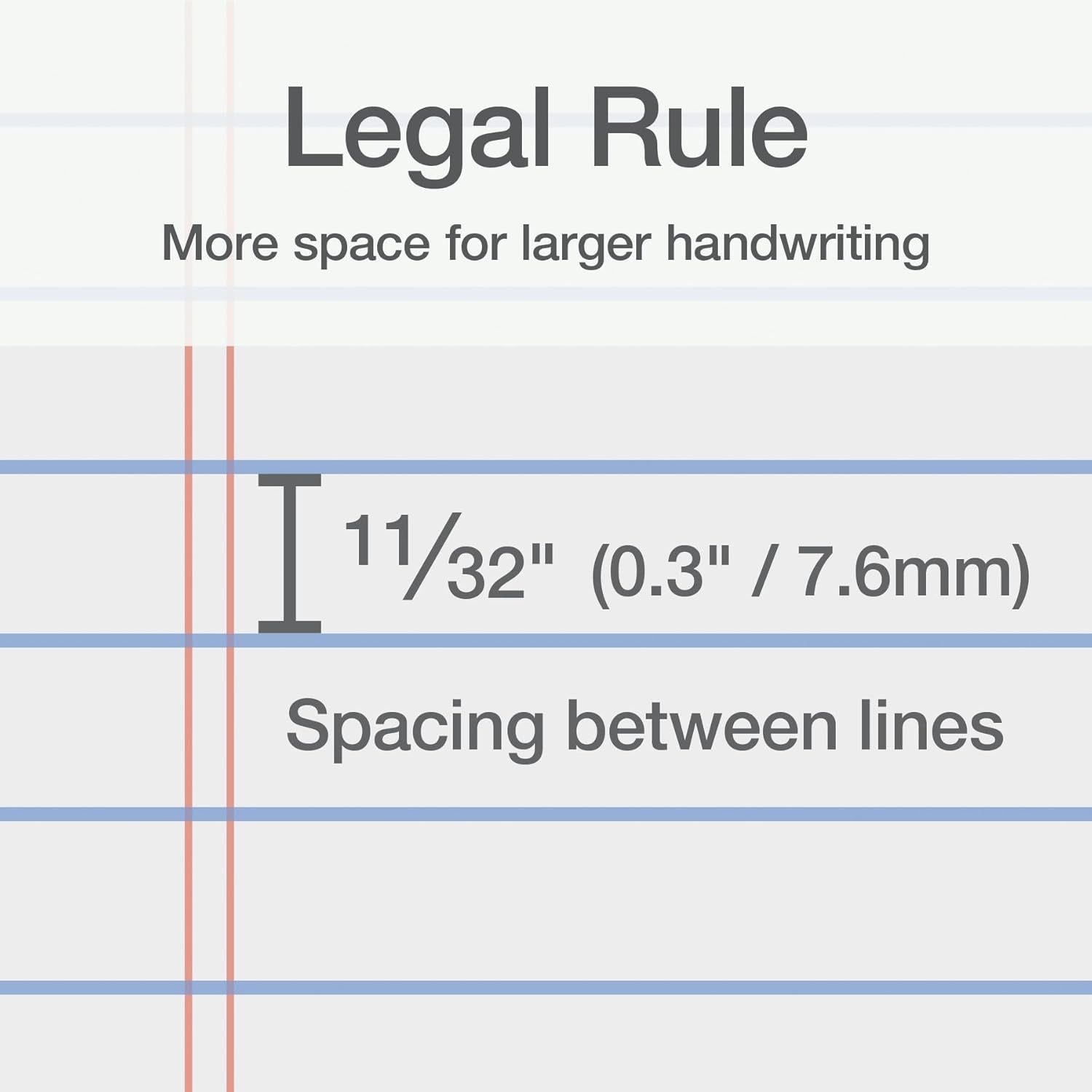 Communicates the precise spacing between lines (11/32 inch or 7.6mm) to help shoppers understand the product's suitability for larger handwriting or specific…
