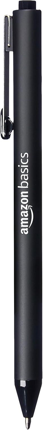 Provides a clean, catalog-style view of the AmazonBasics stylus pen to show its physical appearance and branding without distractions.