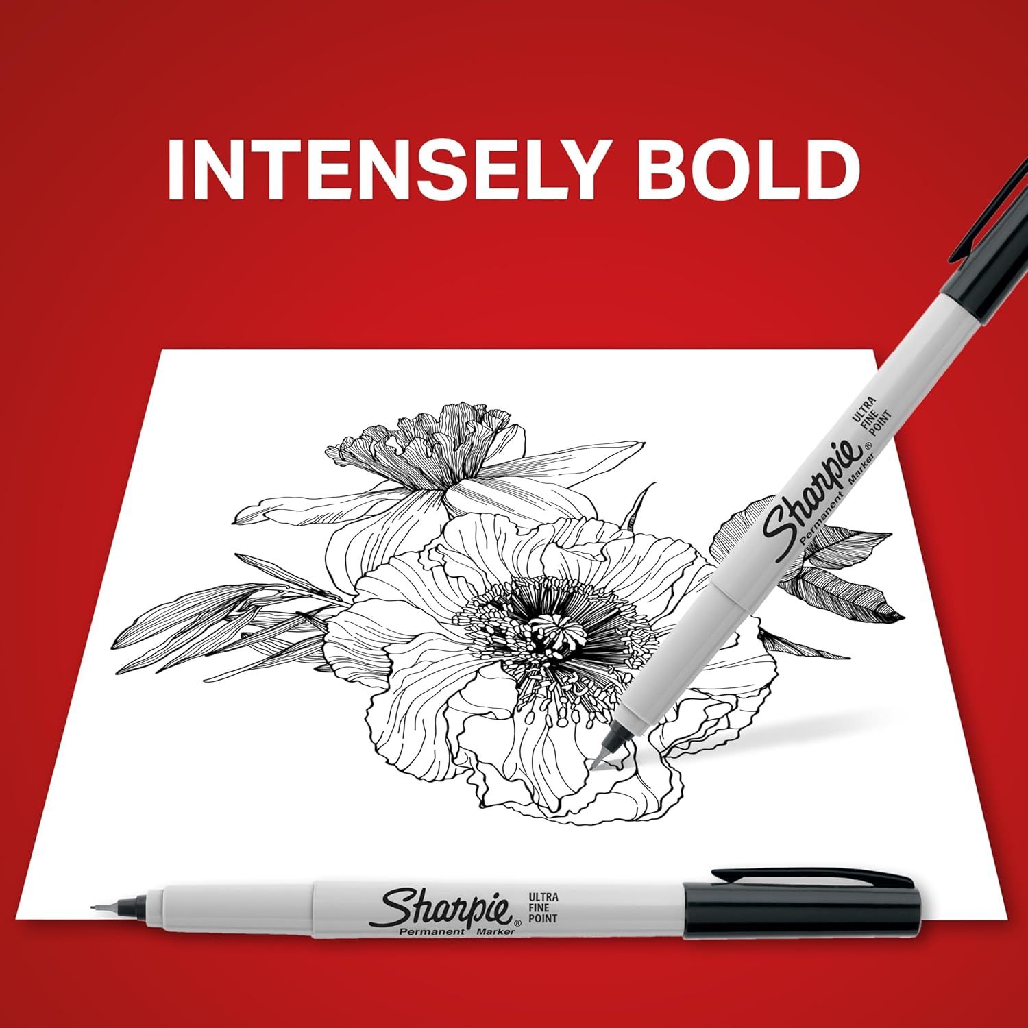 Demonstrates the marker's ability to create intensely bold, precise lines for detailed artwork, reassuring shoppers of its professional-grade performance.