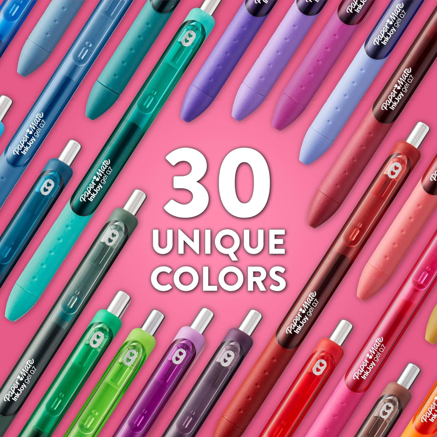 Showcases the brand's extensive product lineup with 30 unique color options, helping shoppers understand the variety available and choose their preferred style.