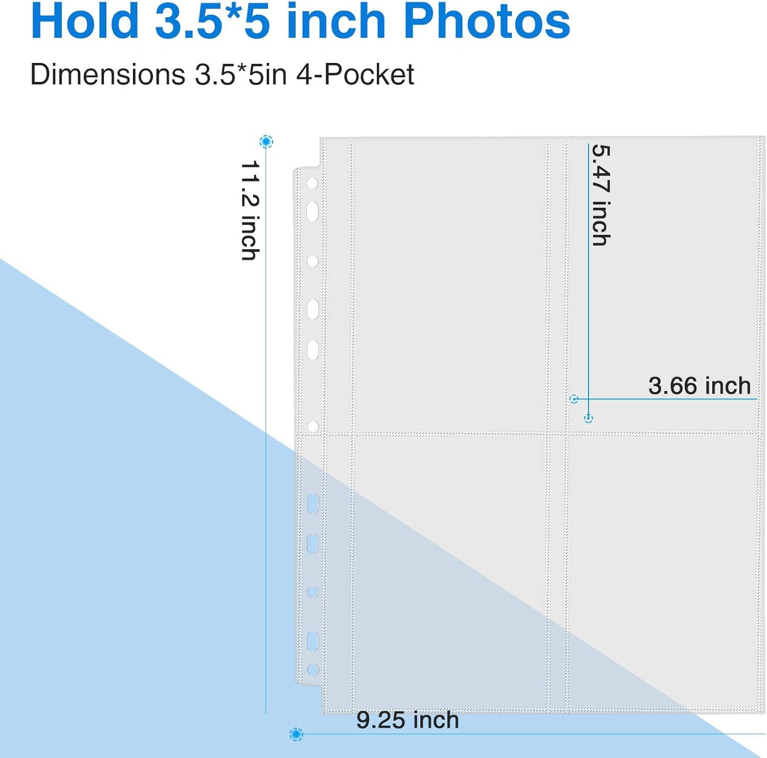 Communicates the exact physical dimensions of the photo organizer (11.2 x 5.47 x 3.66 x 9.25 inches) and its capacity to hold 3.5x5 inch photos, helping…