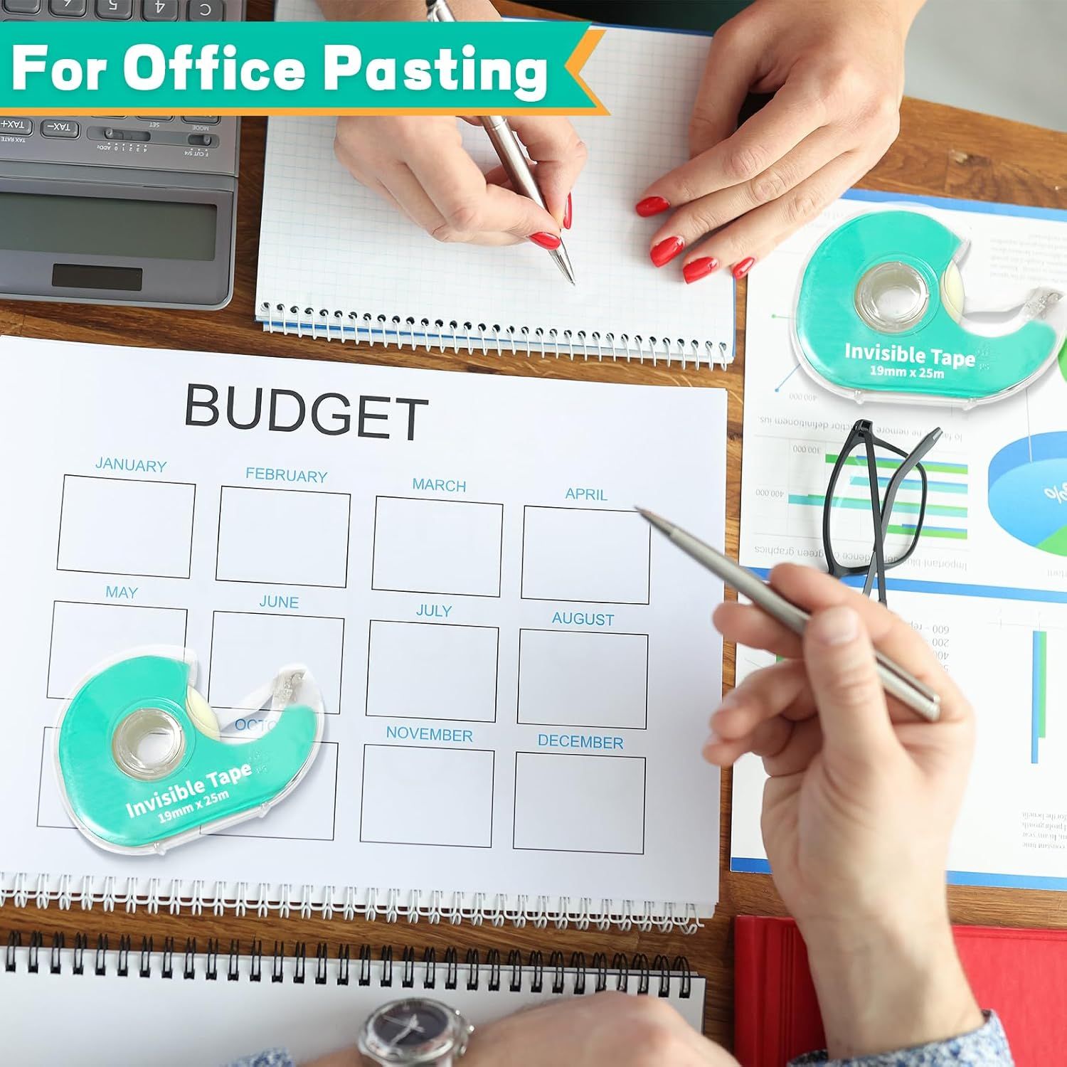 Demonstrates the product's suitability for office environments and professional tasks like budget planning and document organization.