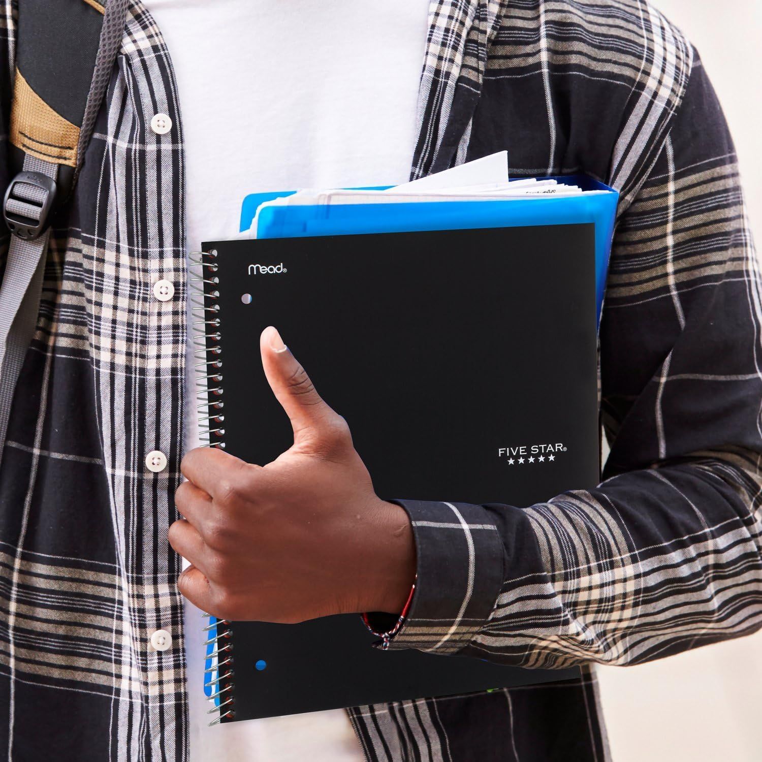 Demonstrates the product in an authentic, everyday setting to help shoppers visualize how they would use the notebooks in their own life, particularly in…