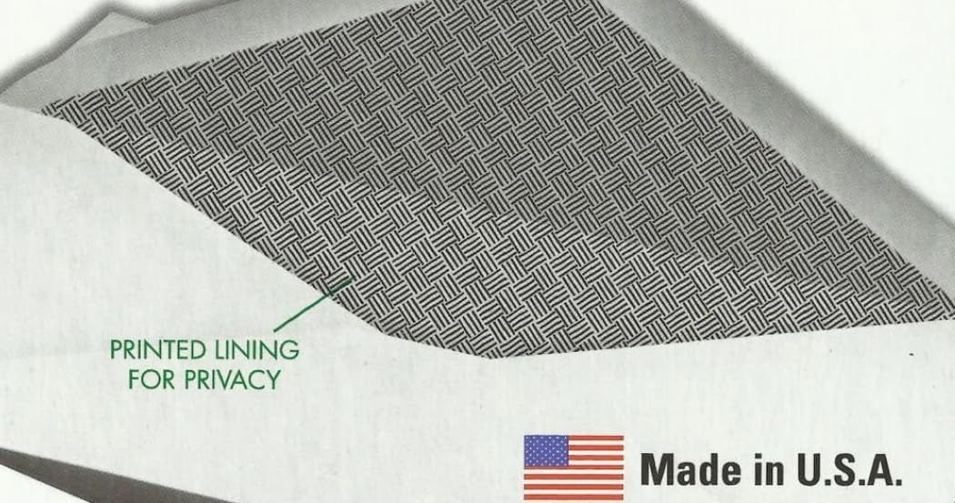 Communicates two distinct product benefits: the privacy feature provided by the printed lining and the Made in USA origin to build trust and quality perception.