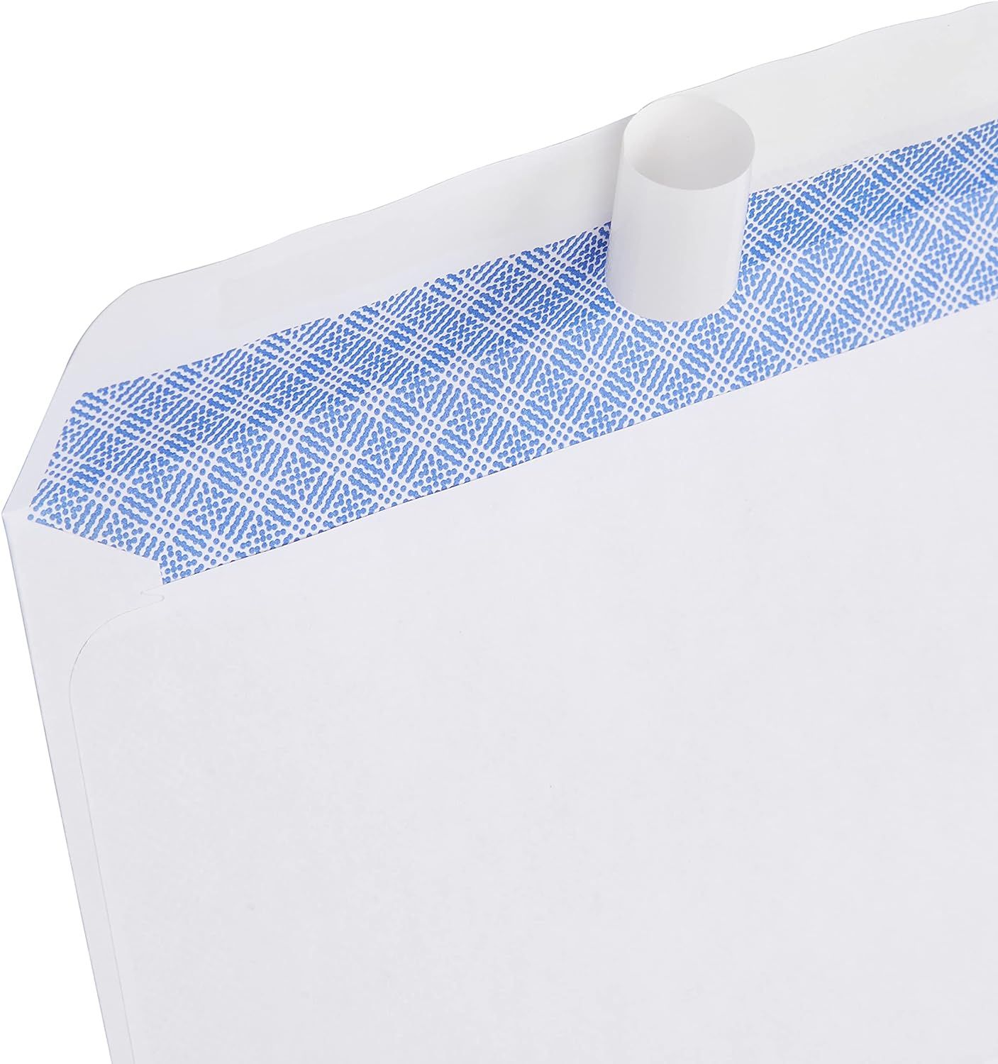 Displays the envelope product with its security pattern lining in a clean, catalog-style format to show what the customer receives.