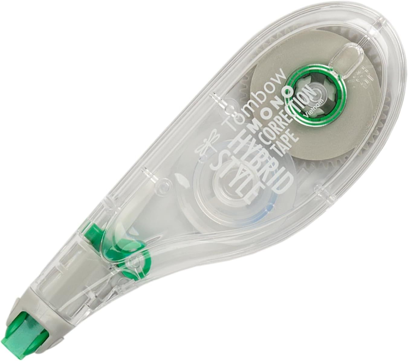Provides a clean, catalog-style view of the correction tape product to show its physical appearance and design without distractions.