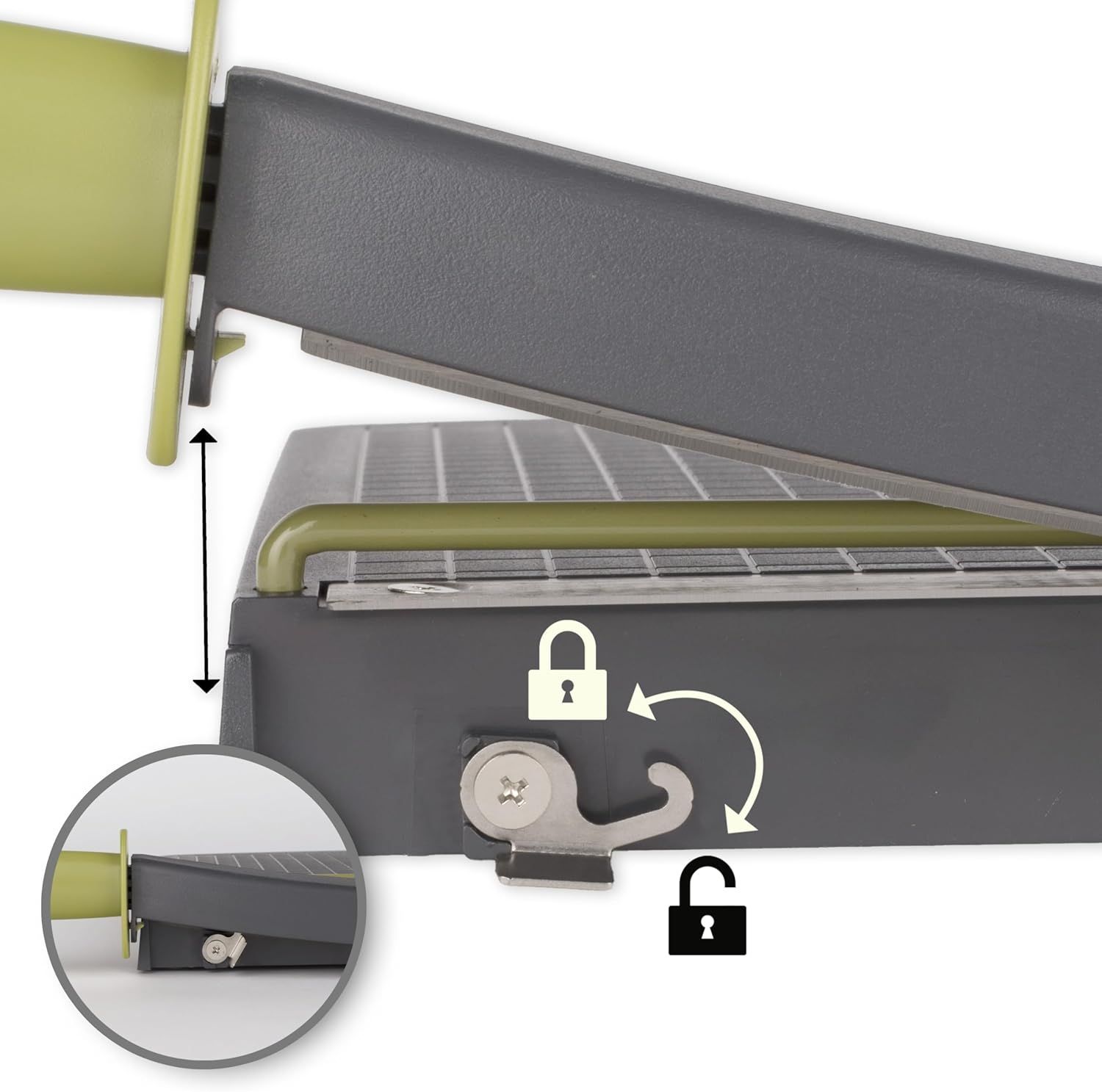 Demonstrates the product's locking and unlocking mechanism to reassure shoppers about security and ease of operation. Highlights the safety lock feature as a key benefit for secure storage or…