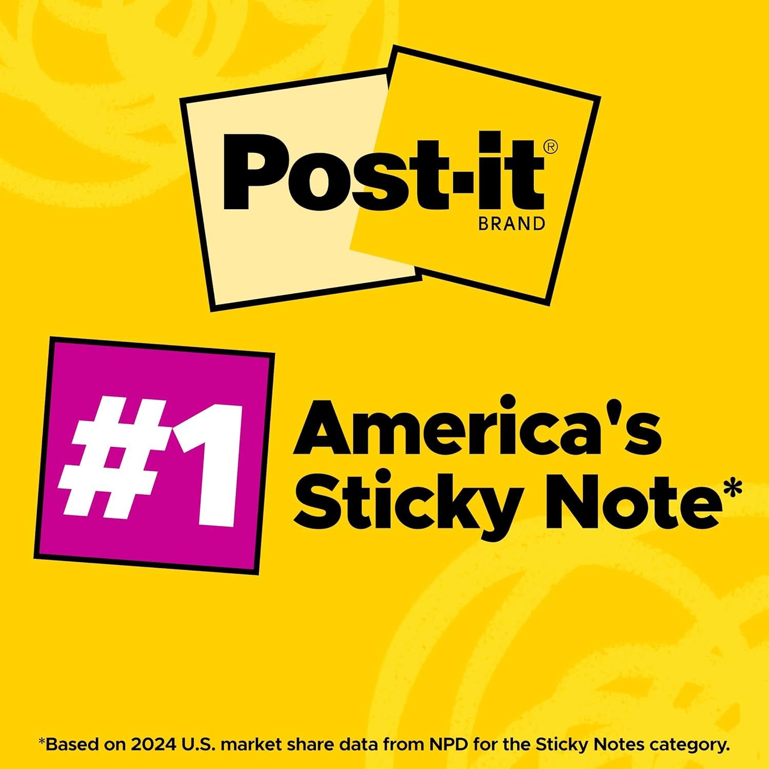 Communicates Post-it's market dominance as America's #1 sticky note brand to build trust and credibility with shoppers.