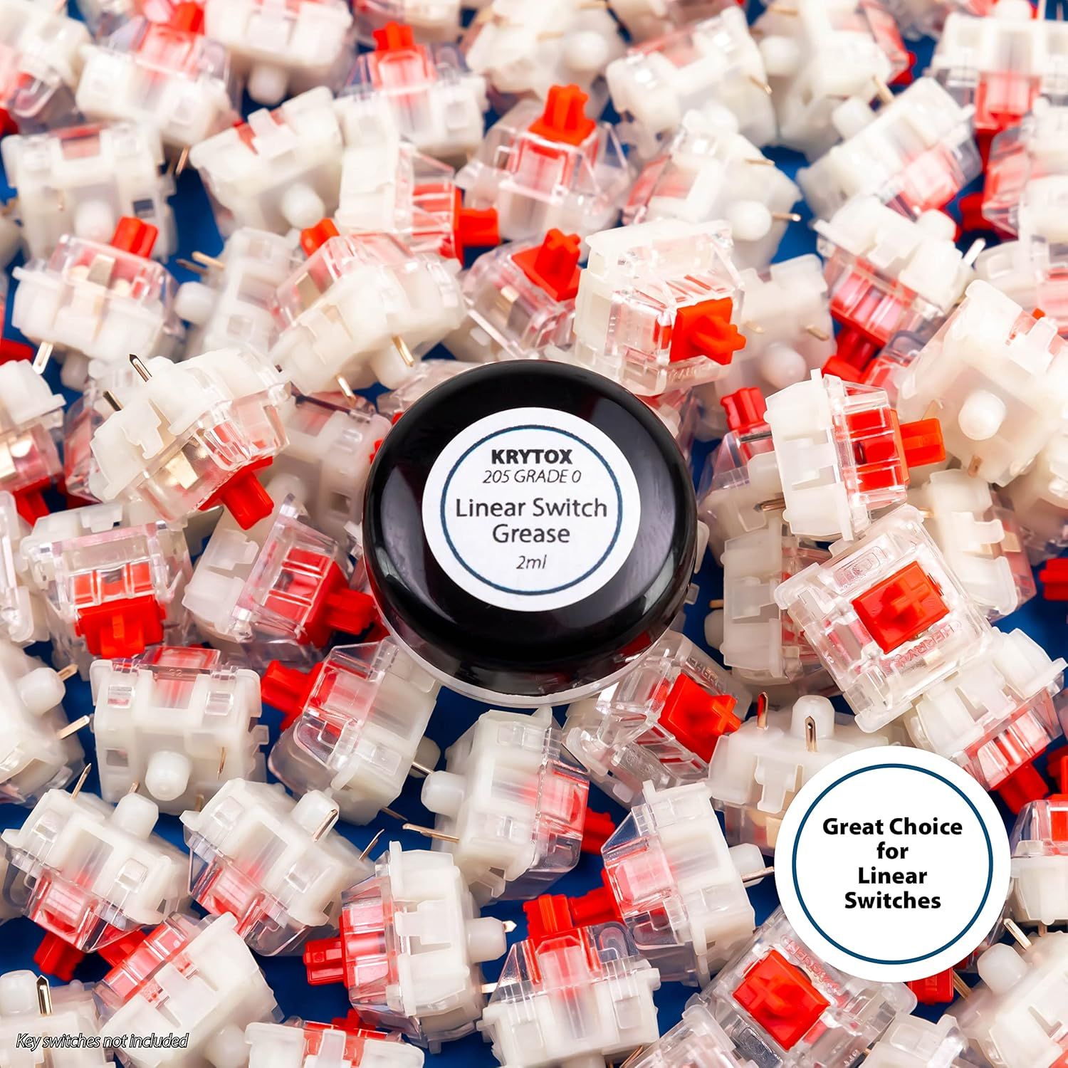 Demonstrates that this grease is specifically designed for and compatible with linear mechanical keyboard switches, reassuring enthusiasts that it's the right product for their needs.