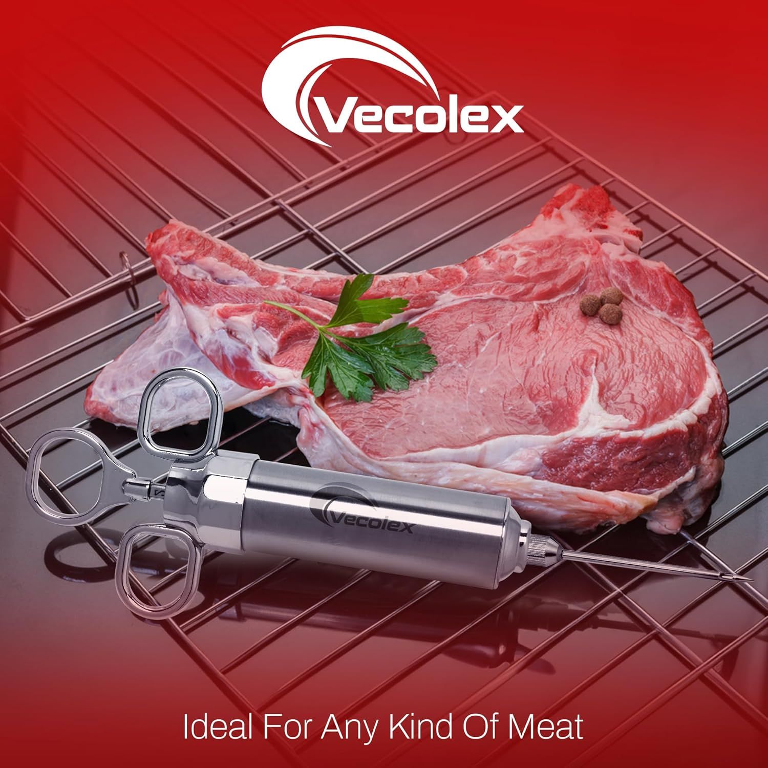 Communicates that the meat injector is suitable for any kind of meat, emphasizing its versatility and broad application across different cooking scenarios.…