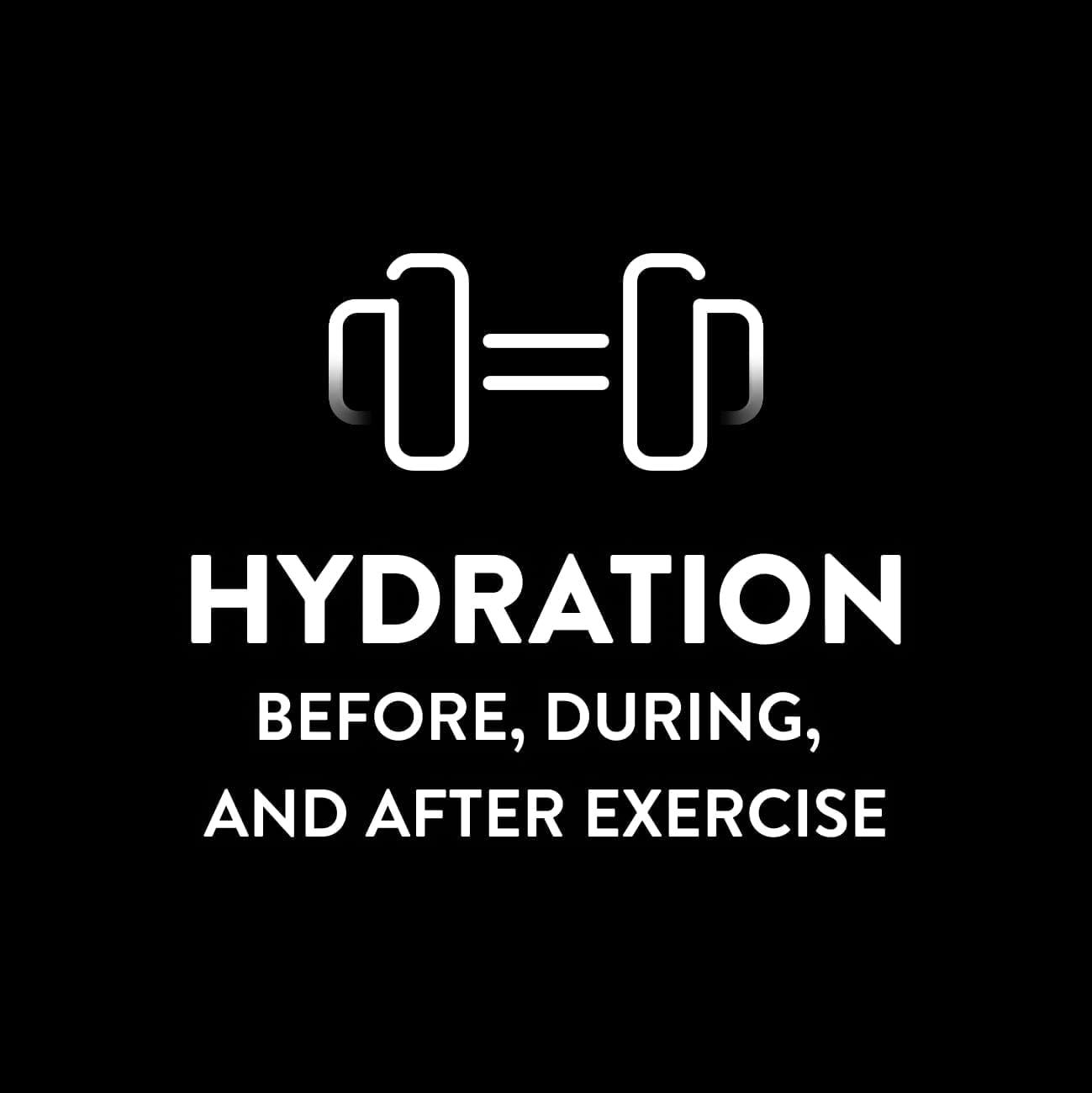 Communicates that the product supports hydration before, during, and after exercise, positioning it as essential for workout performance and recovery.
