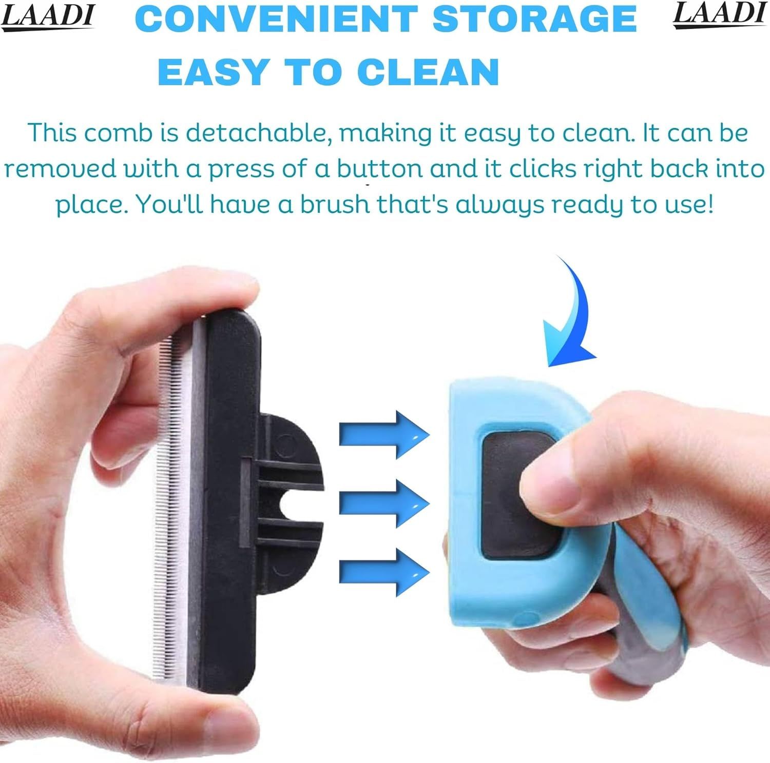 Demonstrates how to detach and clean the comb by pressing a button, reassuring shoppers that maintenance is simple and convenient. Highlights the easy-to-clean and convenient storage features of the…