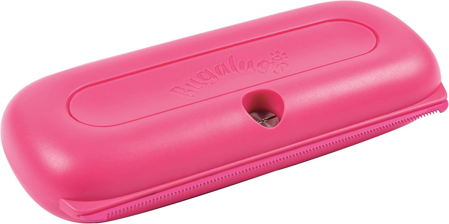 Provides a clean, catalog-style view of the pink product showing its design, embossed branding, and physical features without distractions.