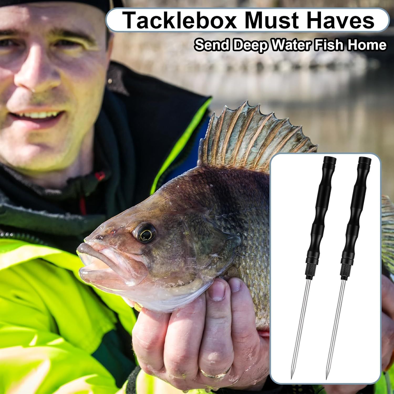 Demonstrates the product's application in deep water fishing scenarios, showing the type of catch it helps bring home to build confidence in its effectiveness.