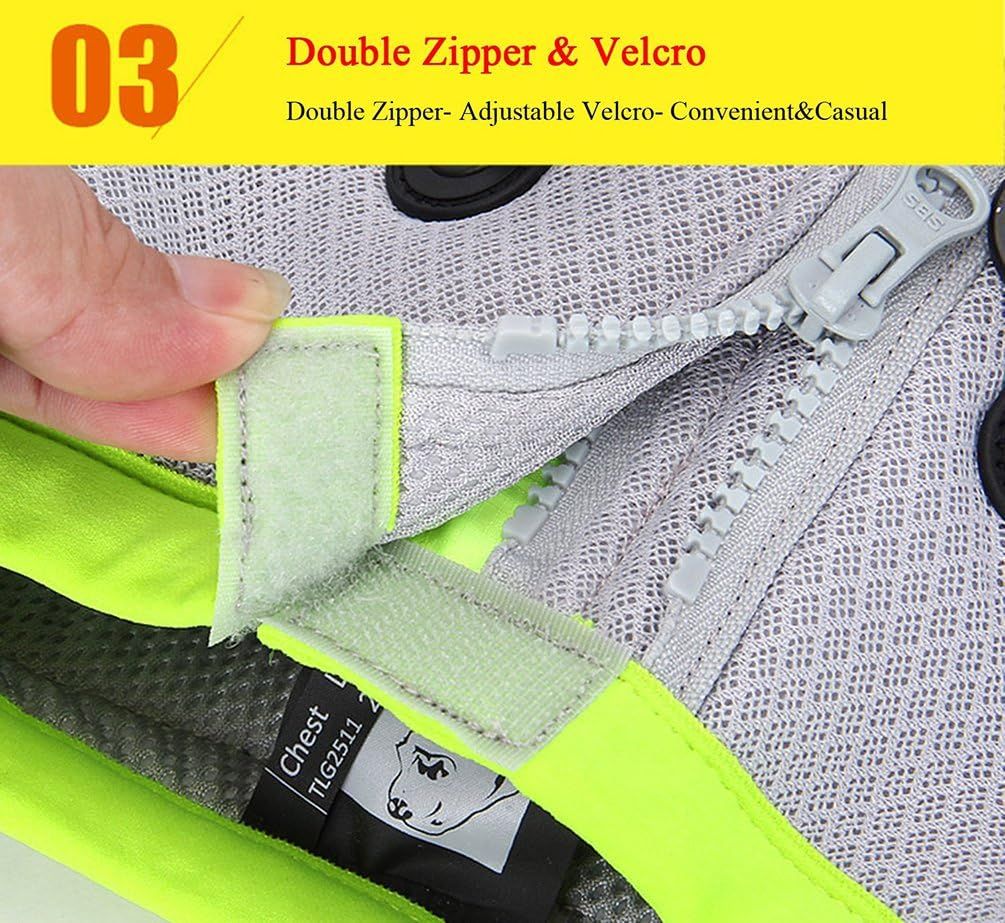 Highlights the double zipper and adjustable velcro closure system to show how the product is secured and adjusted for convenience. Communicates the ease of use and adjustability of the product…