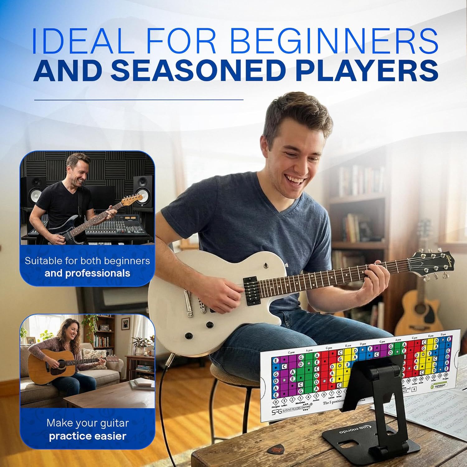 Demonstrates that the product is versatile and suitable for multiple user types (beginners and seasoned players) and multiple practice scenarios.