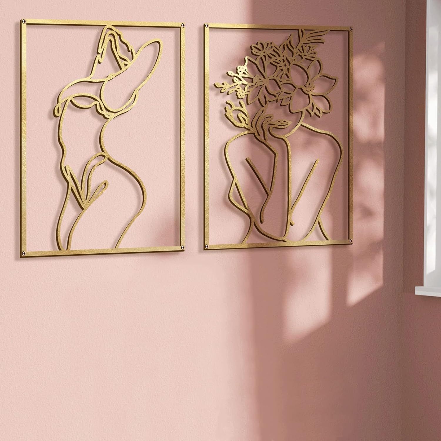 Displays the wall art in a styled home environment to help shoppers visualize the product in their own space.