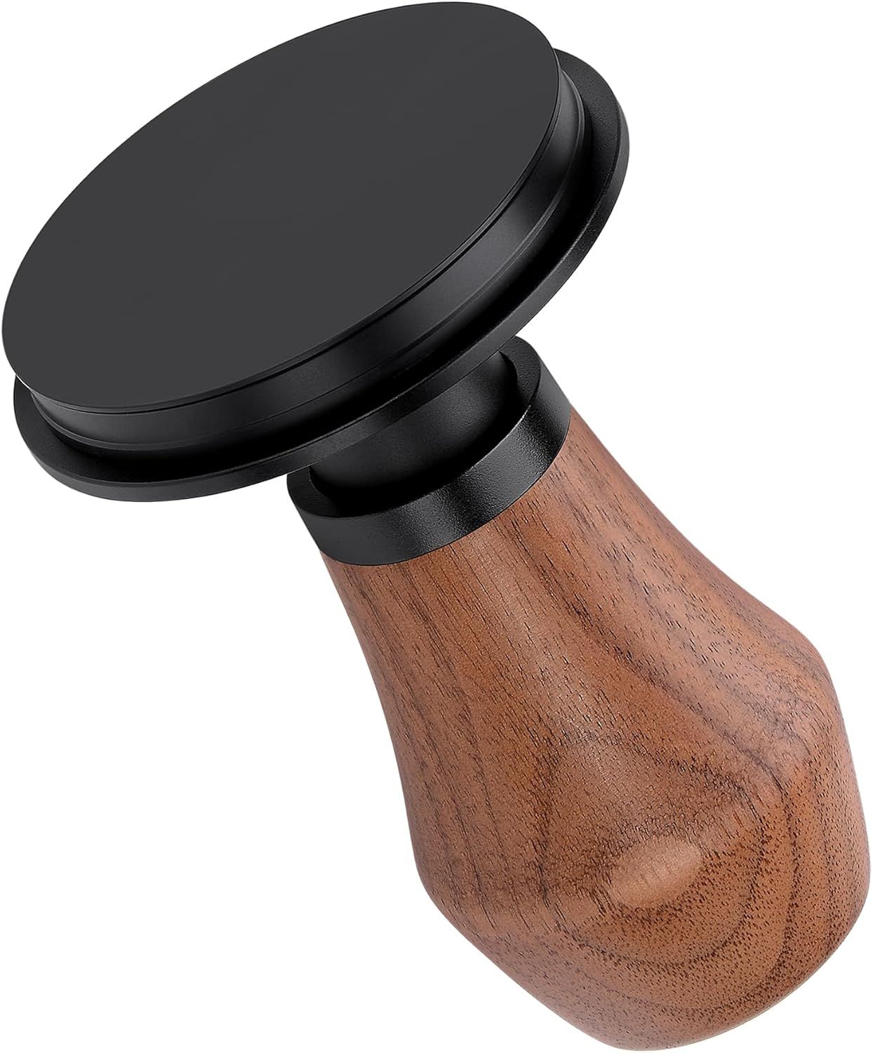 Shows the coffee tamper from an angled perspective to display its shape and construction without any text or graphics.
