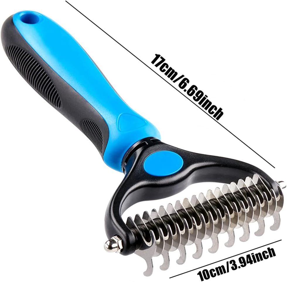 Provides exact measurements of the grooming tool (17cm/6.69inch and 10cm/3.94inch) to help shoppers understand the physical size and portability of the product.