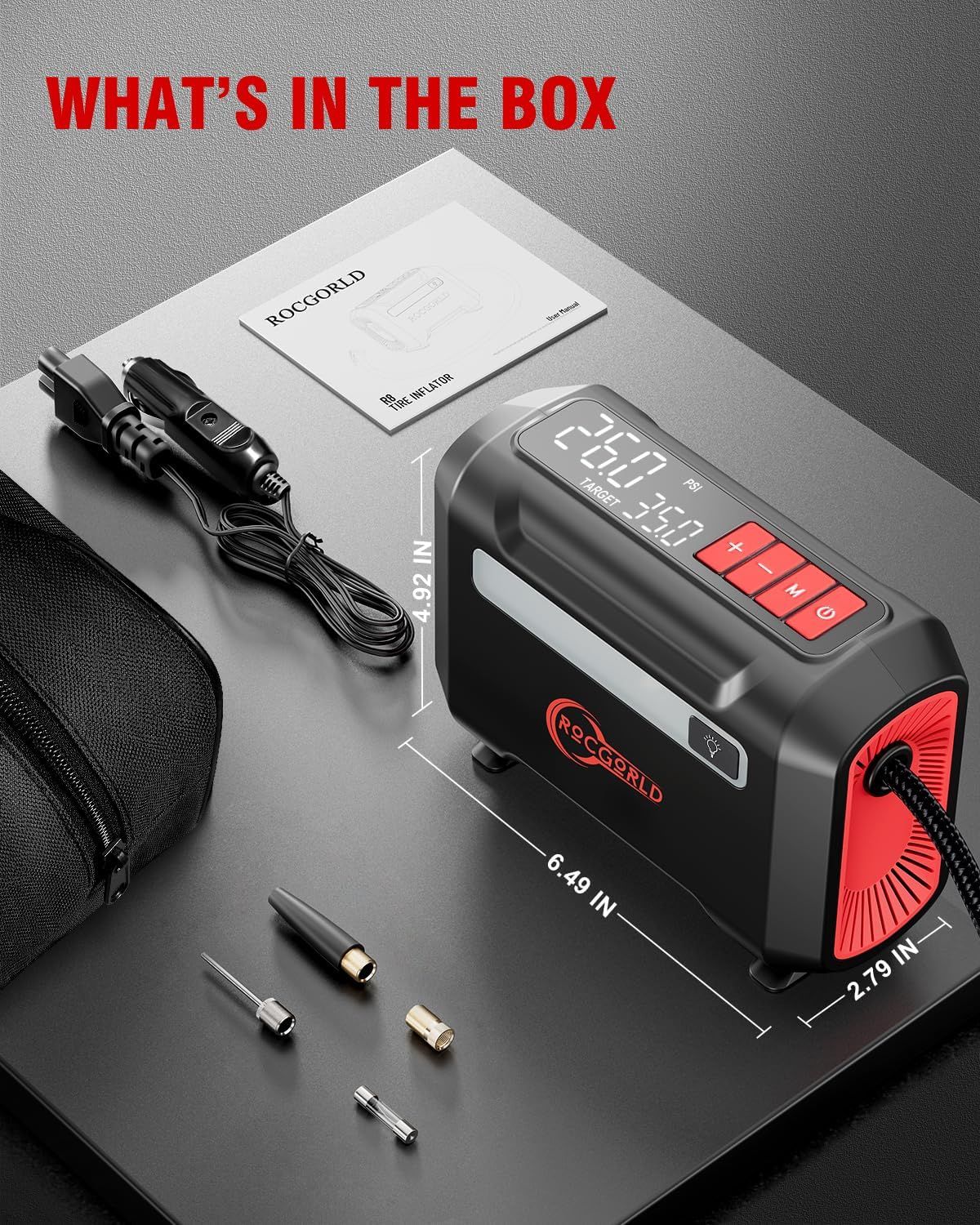 Shows everything included in the package, reassuring shoppers they receive a complete kit with all necessary accessories. Displays the exact physical dimensions of the product to help shoppers…