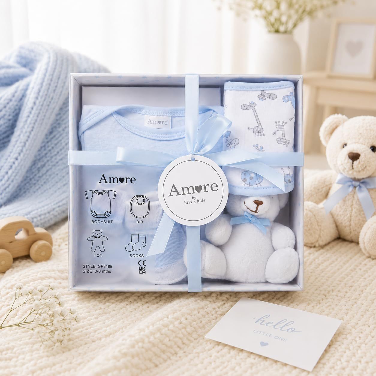 Positions the product as a thoughtful gift for new parents or baby showers with elegant gift packaging and ribbon.