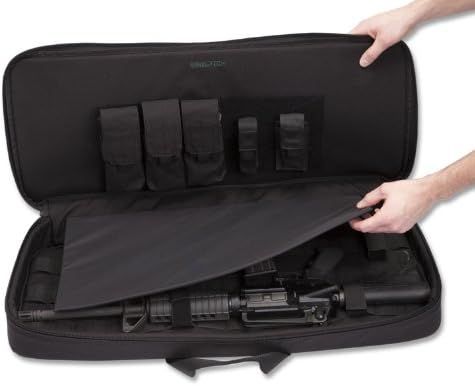 Shows the interior layout and organizational features of the case, demonstrating how the product can store and organize equipment with multiple compartments and pouches.