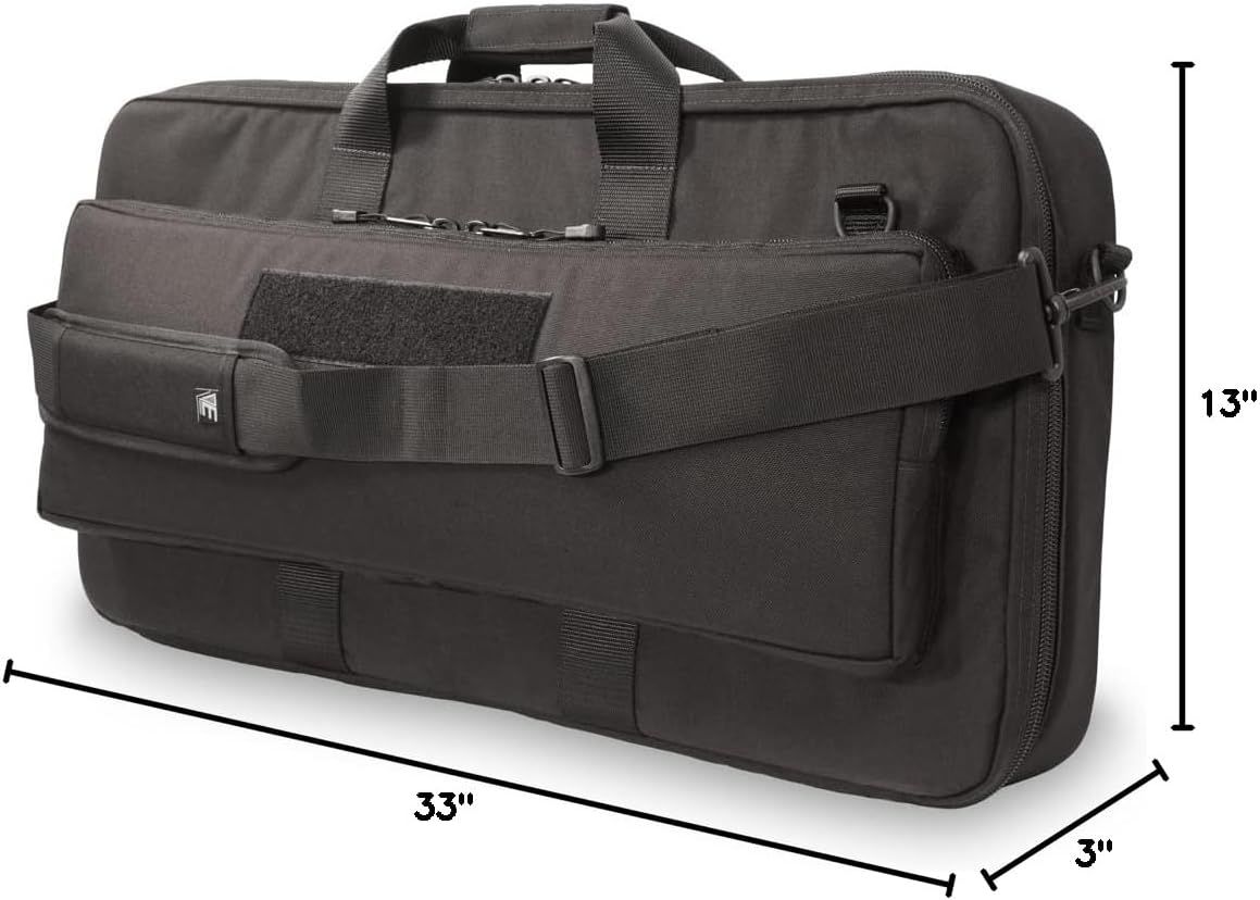 Provides exact dimensional measurements (33 inches x 13 inches x 3 inches) to help shoppers understand the physical size of the case and whether it will fit their needs.