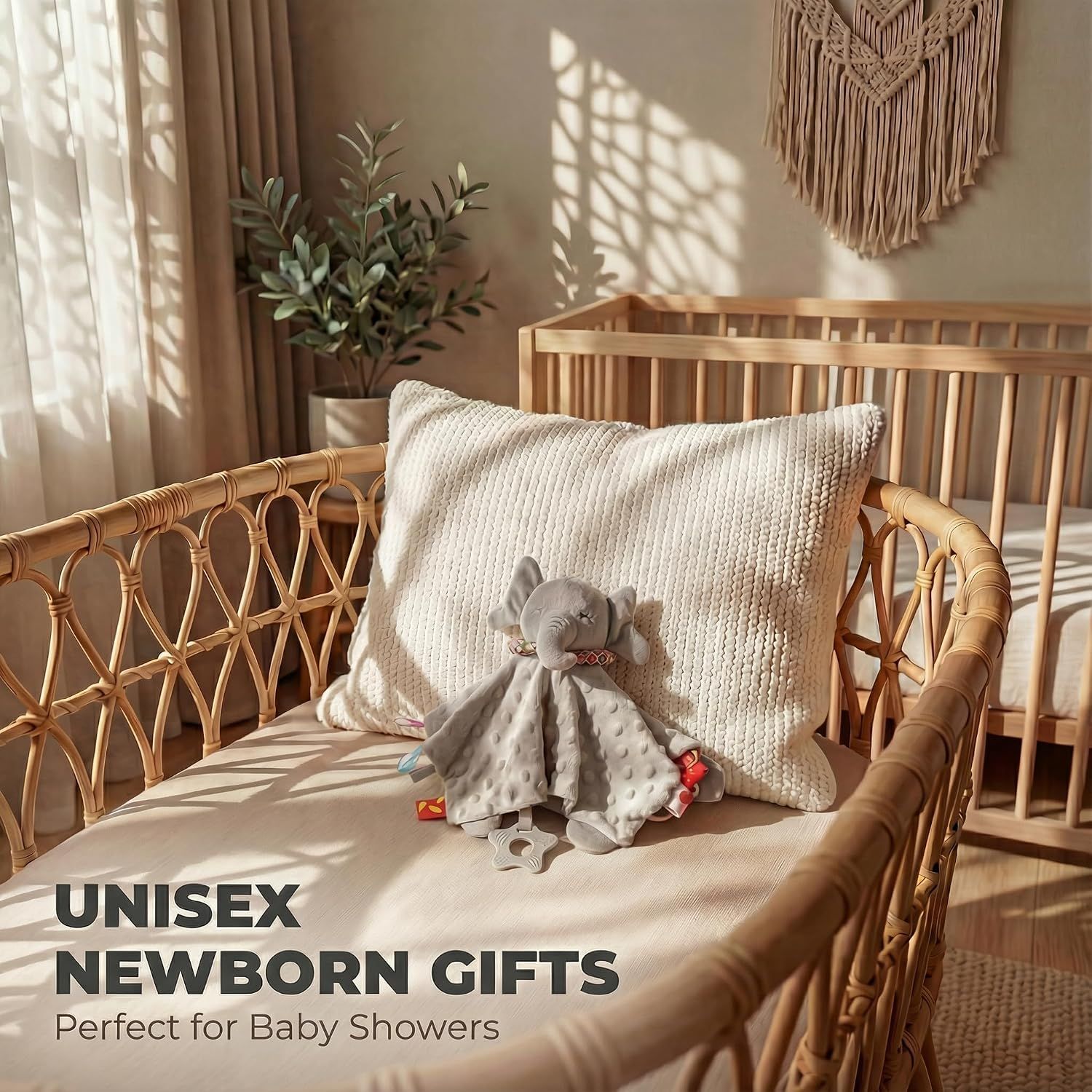Positions the product as a perfect gift for baby showers and newborns, appealing to shoppers looking for gifting occasions. Shows the product styled in a beautiful nursery environment to help…