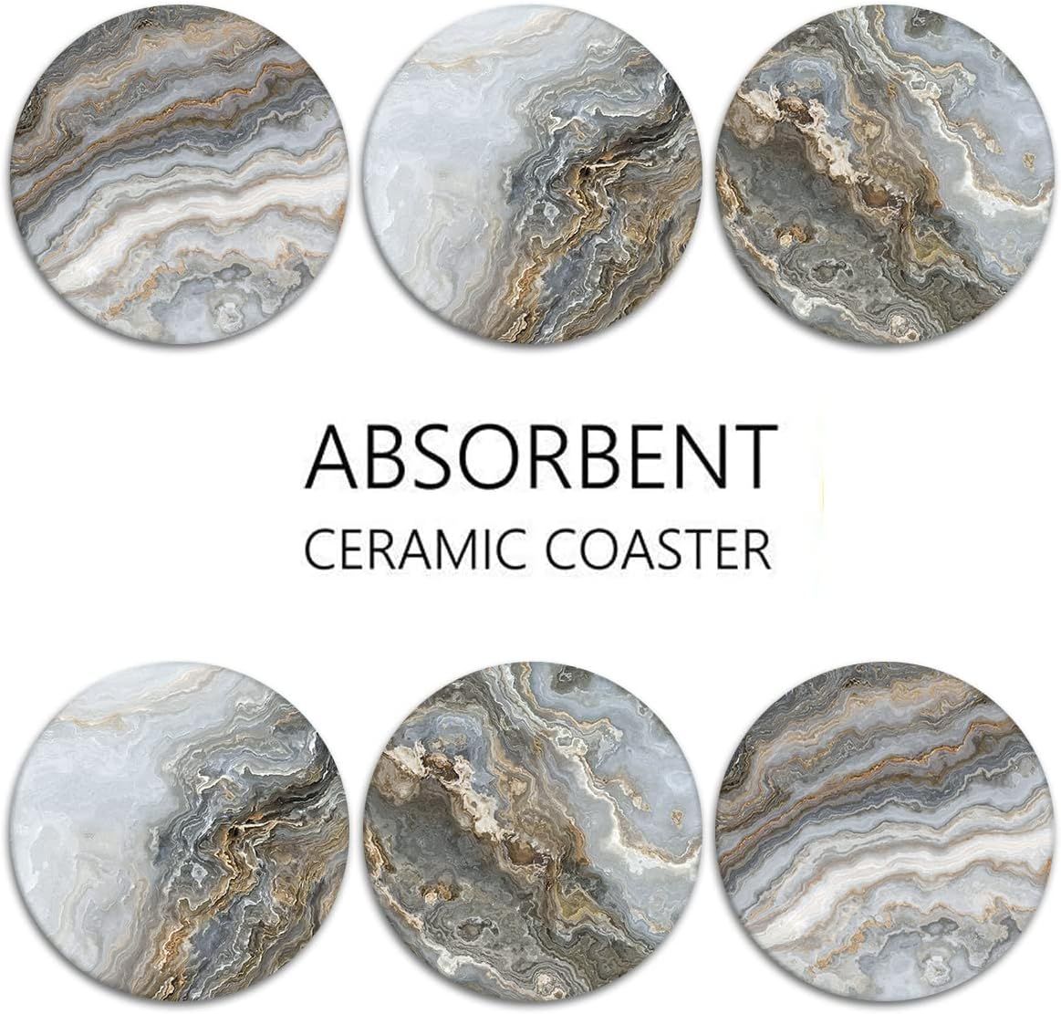 Highlights the absorbent ceramic material as the key product feature to reassure shoppers of its moisture-wicking capability.