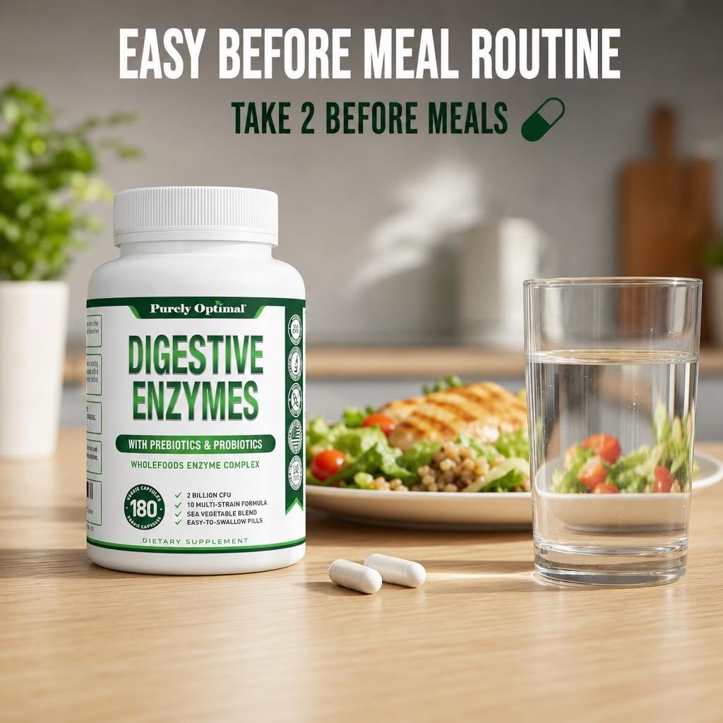 Provides clear usage instructions showing when and how to take the supplement for optimal digestive support. Reassures shoppers that the product is simple to incorporate into their daily routine.