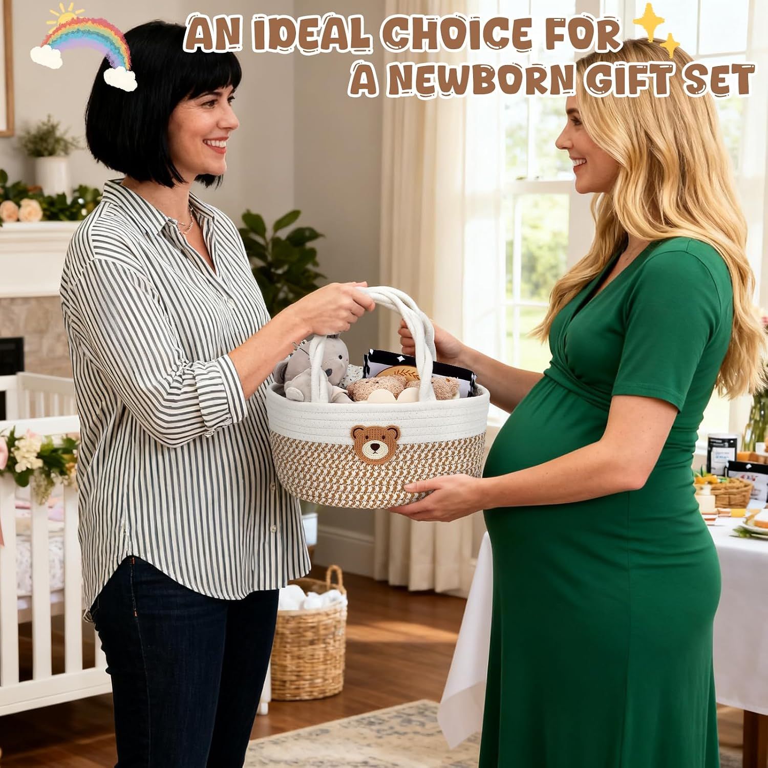 Positions the product as an ideal gift choice for newborns, appealing to shoppers looking for baby shower or new parent gifts. Communicates the product's suitability as a thoughtful, ready-to-give…
