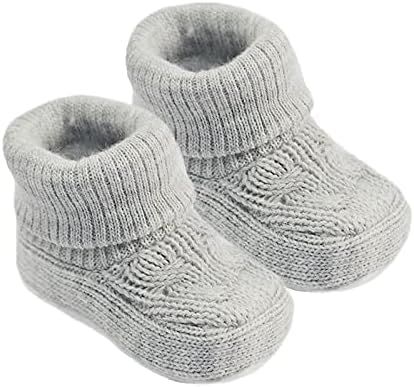 Provides a clean catalog-style view of the baby booties on a pure white background with no text or design elements.