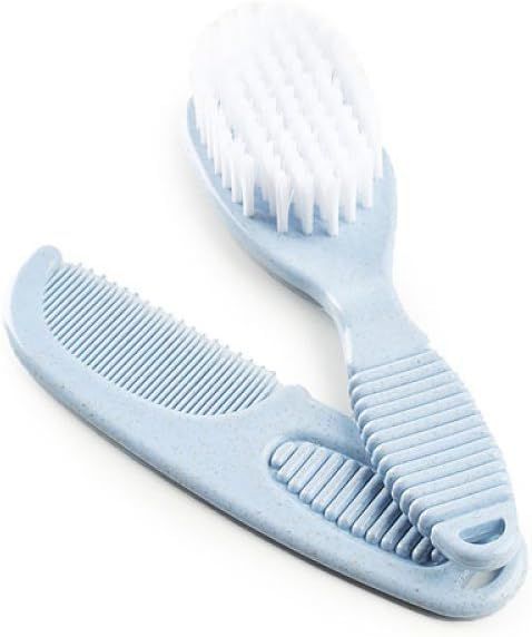 Provides a clean catalog-style view of the baby comb and brush set on a pure white background with no text or design elements.