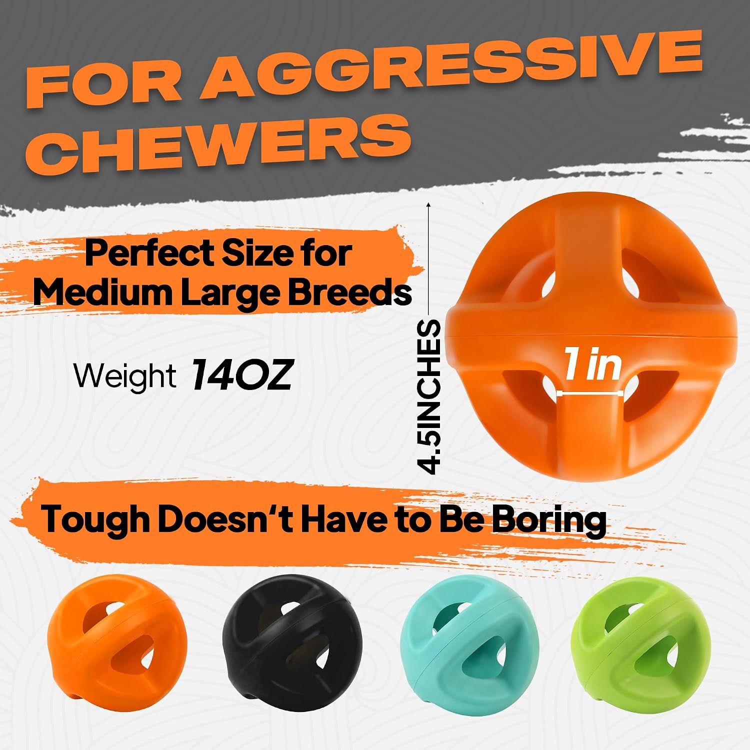 Provides exact physical dimensions and weight to help shoppers understand the product size and suitability for their dog breed. Shows the available color options from the brand's product lineup.