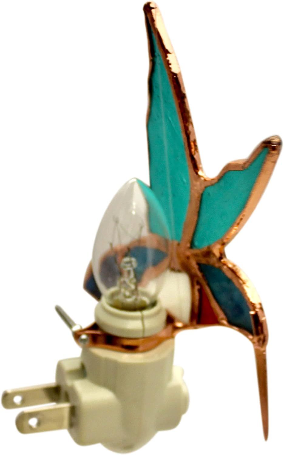Clean product image showing the night light from an angle to display its construction and plug mechanism.