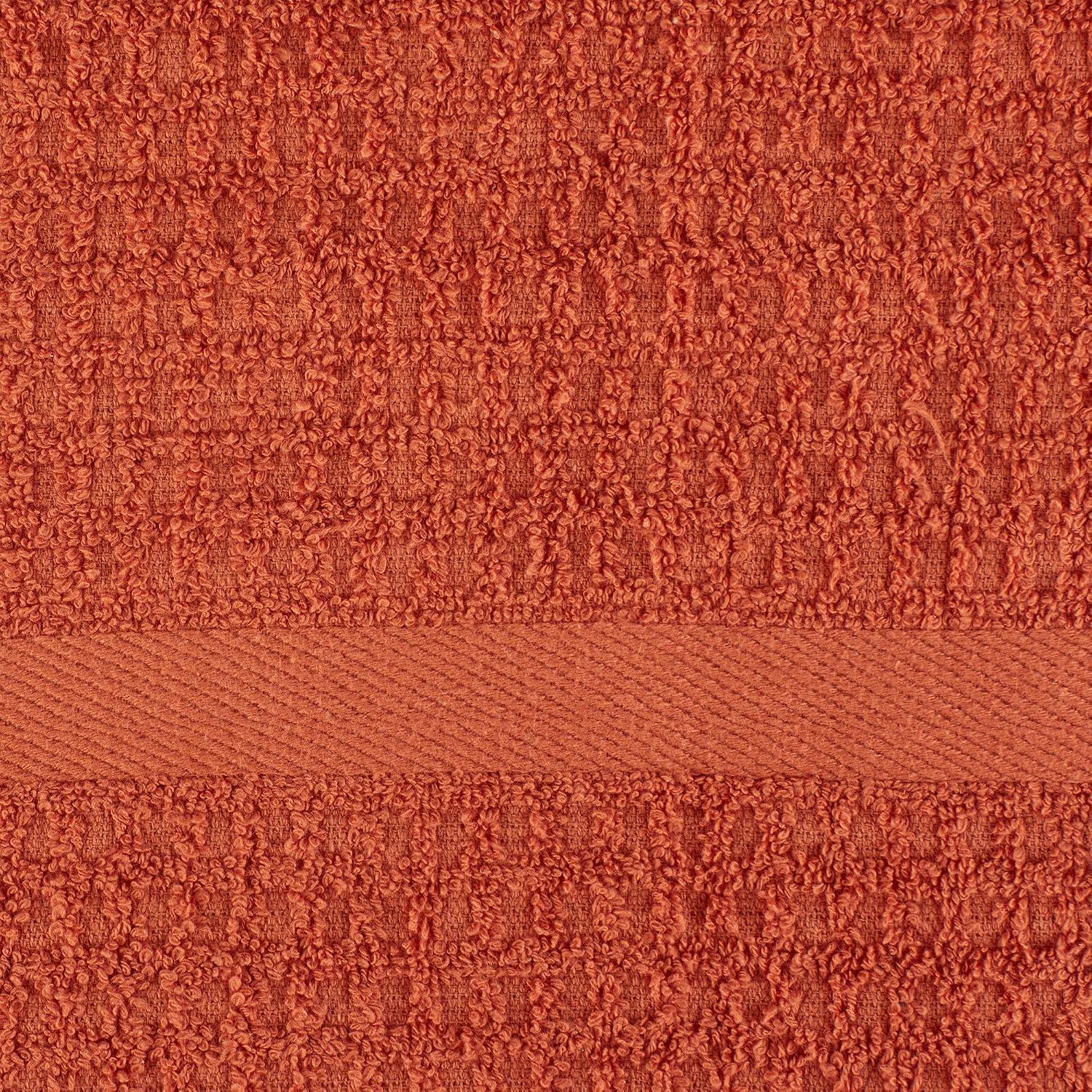 Provides a close-up view of the towel's texture and weave pattern on a white background to help shoppers assess quality.