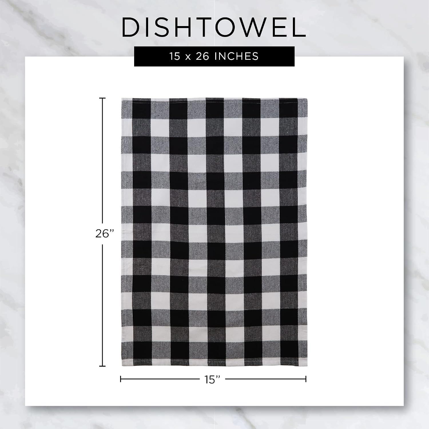 Provides exact dimensions of the dishtowel to help shoppers understand the physical size of the product.