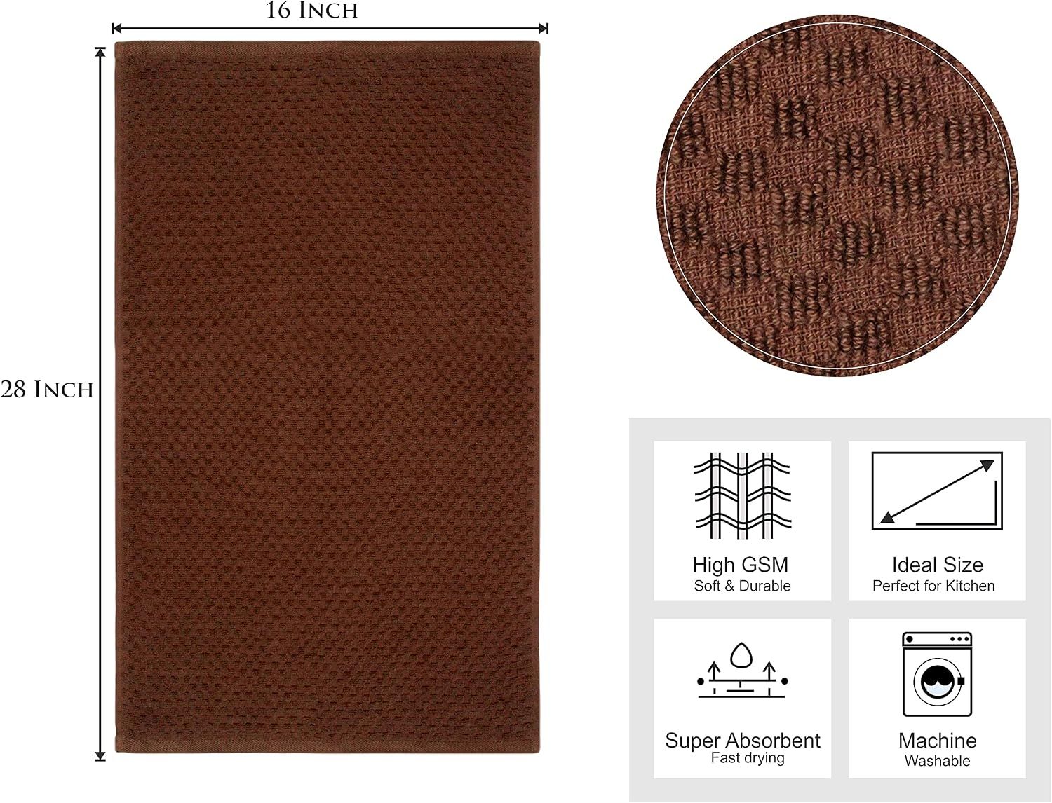 Shows the exact physical dimensions of the kitchen mat to help shoppers understand the size and fit for their space. Highlights four distinct product benefits in a segmented layout to communicate…