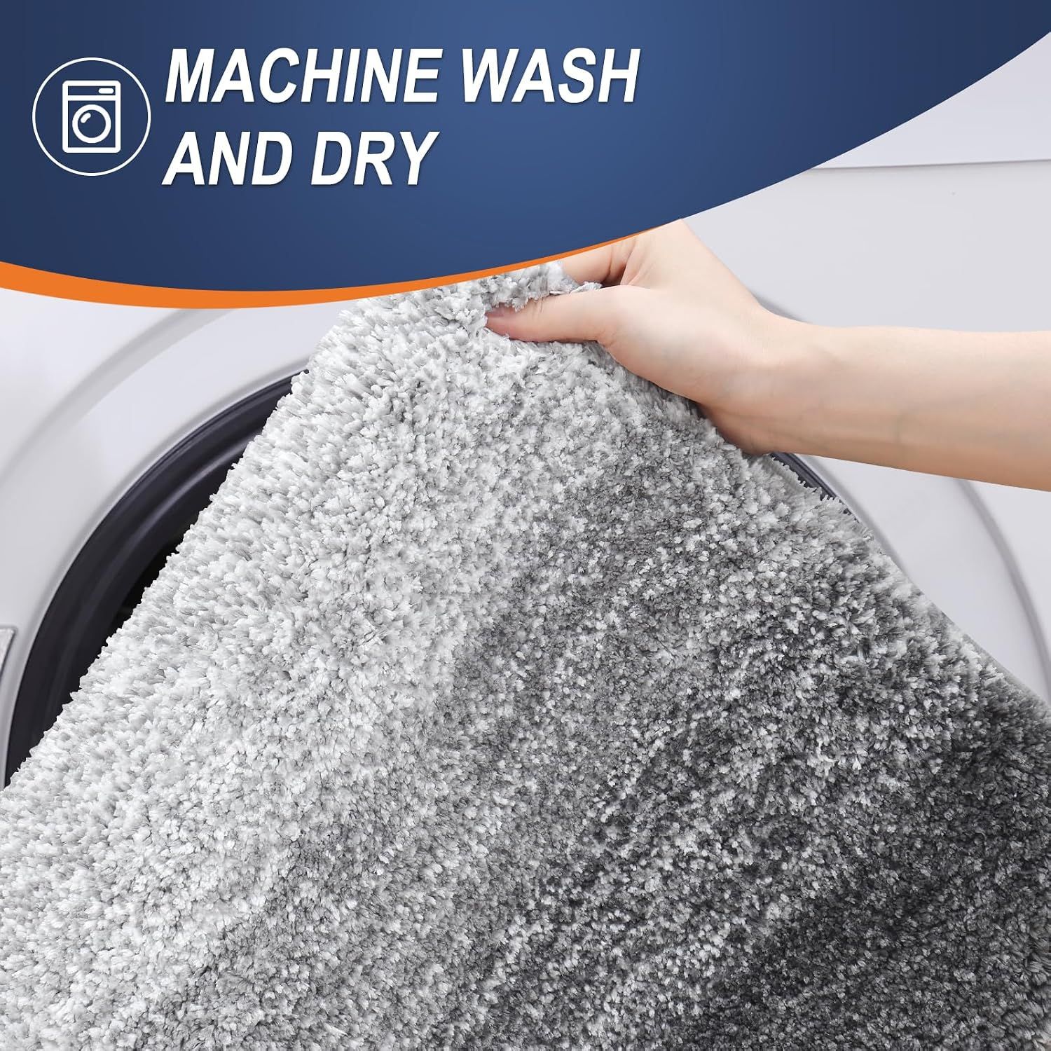 Highlights the easy-care convenience of being able to machine wash and dry the mats for hassle-free maintenance.