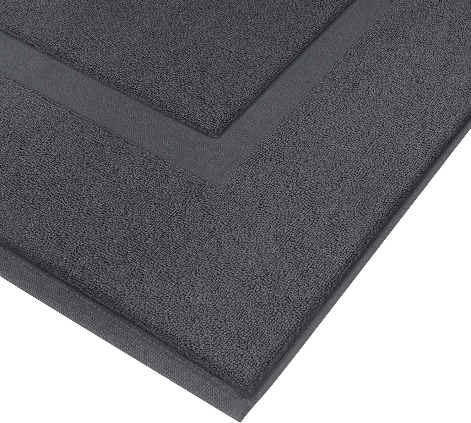 Provides a clean, detailed view of the bath mat's texture and border design on a white background for catalog purposes.