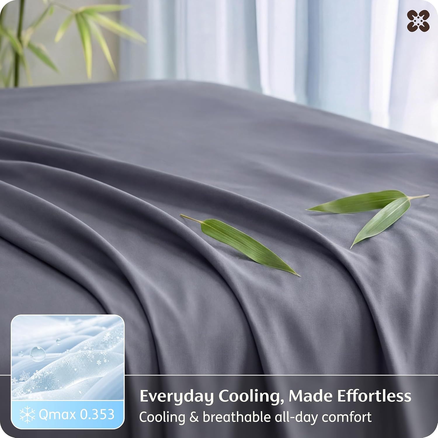 Highlights the product's quantifiable cooling performance metric to reassure shoppers of its technical cooling capability. Communicates the product's cooling and breathability benefits for all-day…