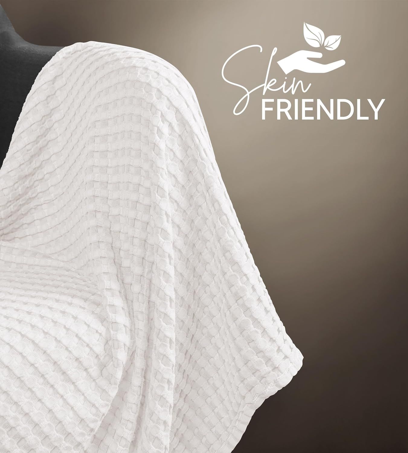 Emphasizes the product's gentle, skin-safe material to reassure shoppers it is comfortable and safe for sensitive skin.