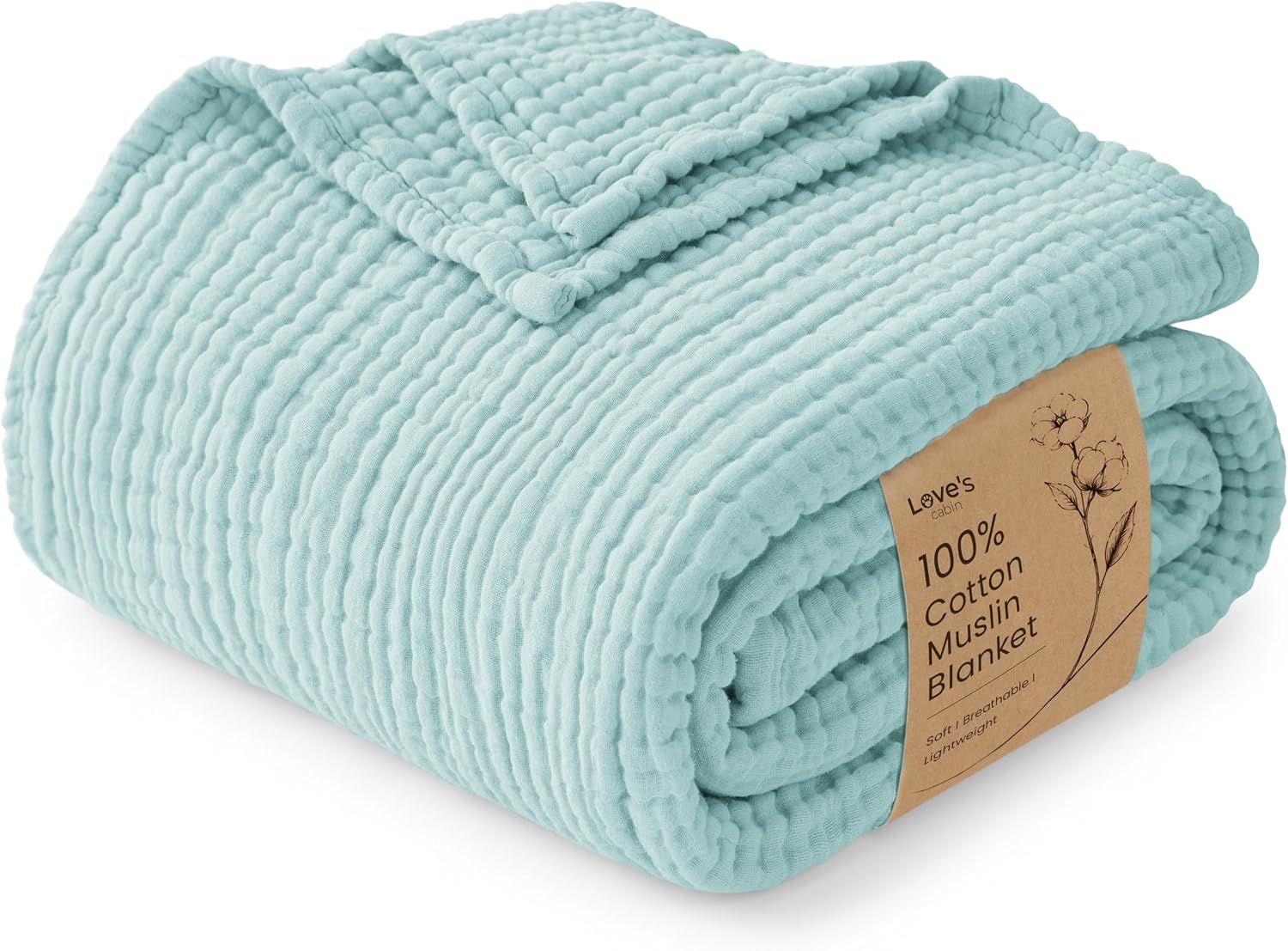 Clean product shot showing the blanket with its packaging tag on a white background for catalog purposes.