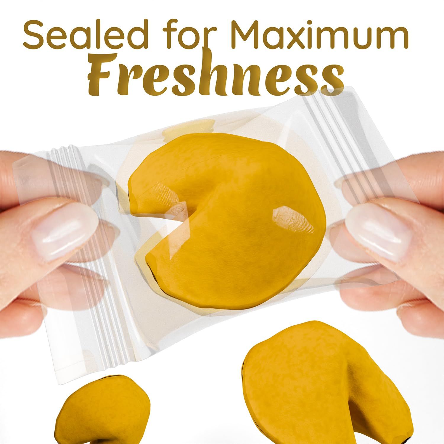 Demonstrates the individual packaging feature to reassure shoppers that each cookie stays fresh and hygienic.