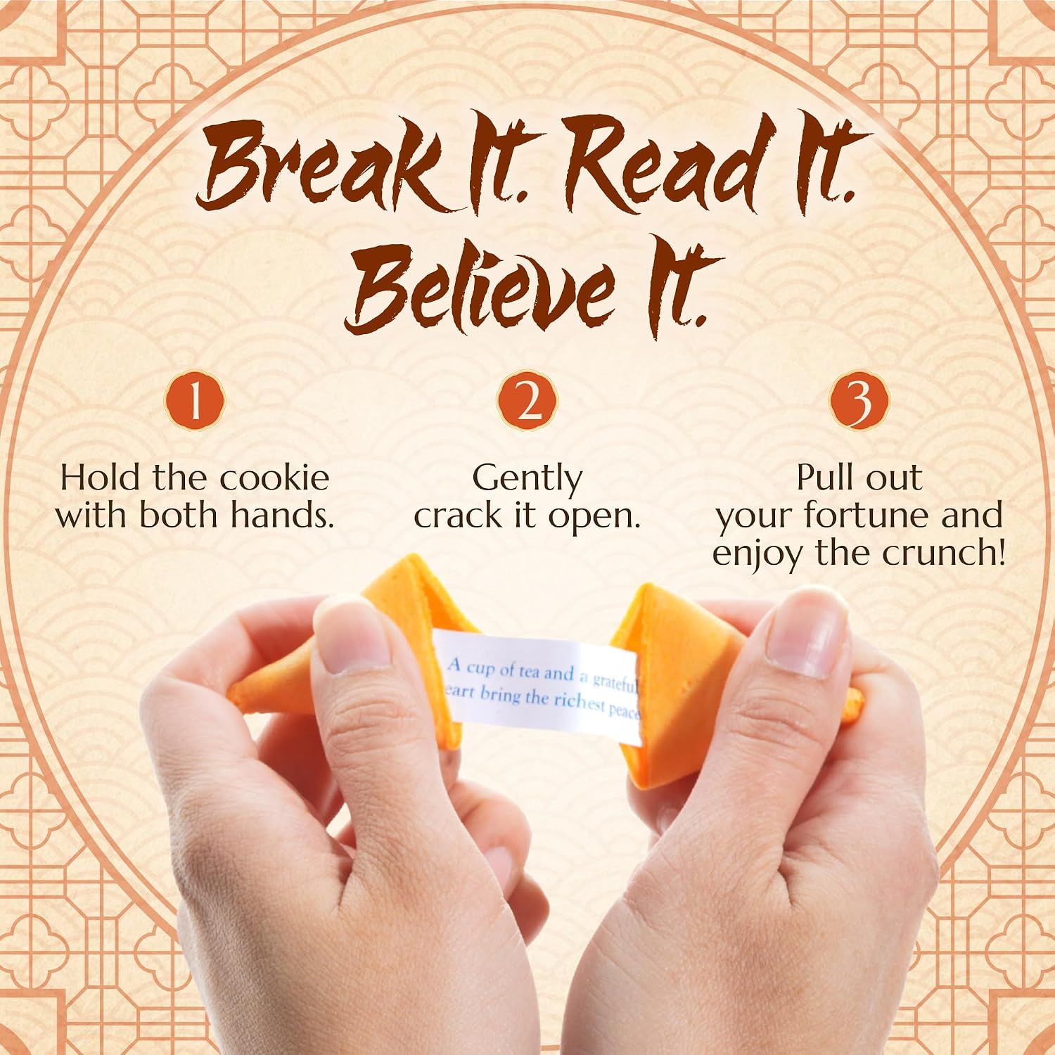Provides clear step-by-step instructions on how to open and enjoy the fortune cookie properly.